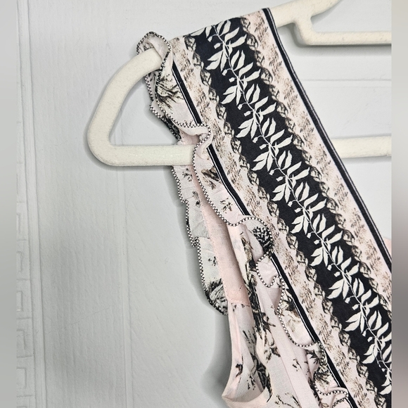 Max Studio Black White Floral Ruffle Strap Sleeveless Maxi Dress  XS NWOT - Picture 6 of 15